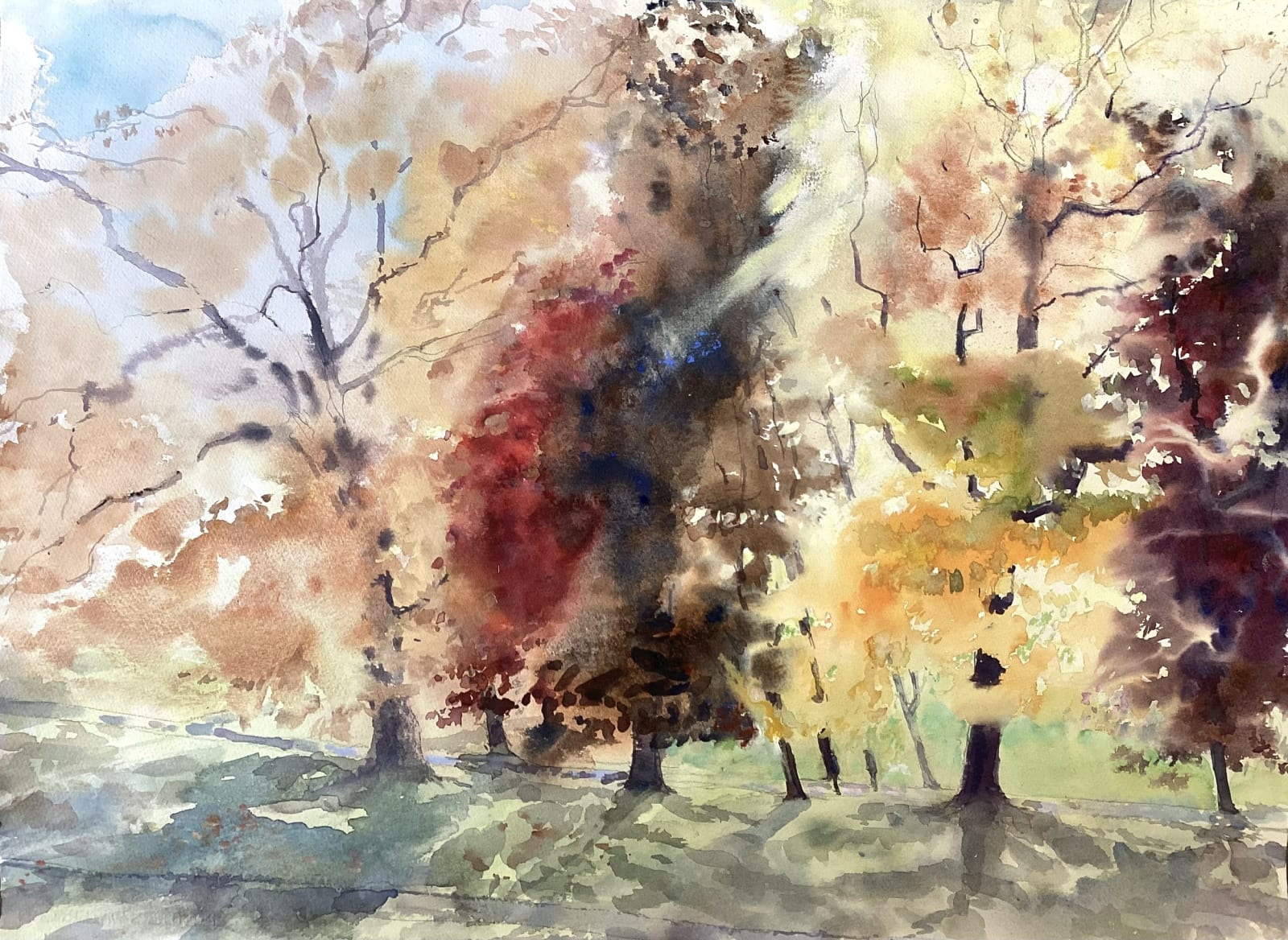 Sophie Knight RWS, Autumn Trees, Greenwich Park