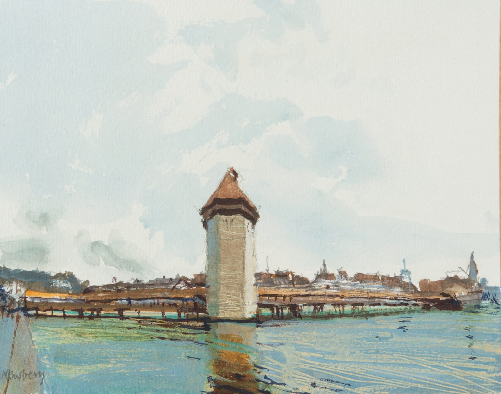 John Newberry RWS, Wassersturm, Lucerne, Switzerland