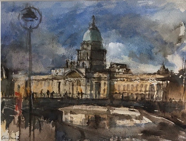 Jane Corsellis RWS, Bridge over the Liffey, Dublin