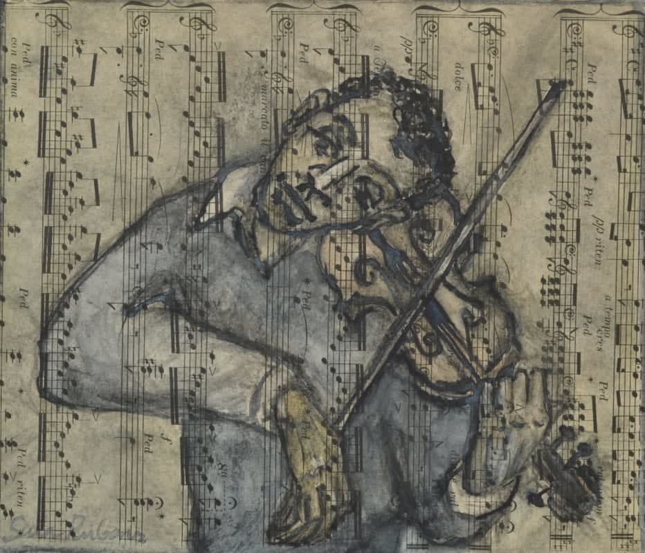 Sula Rubens RWS, Violinist Study