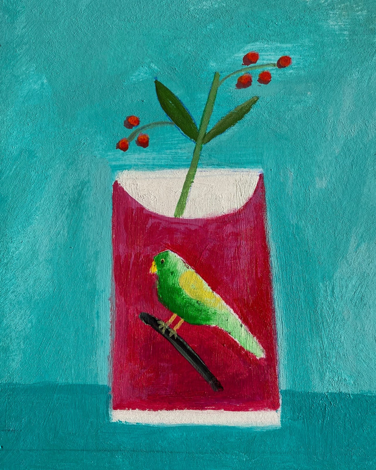 Jill Leman PPRWS Hon. RE , Little Green Bird