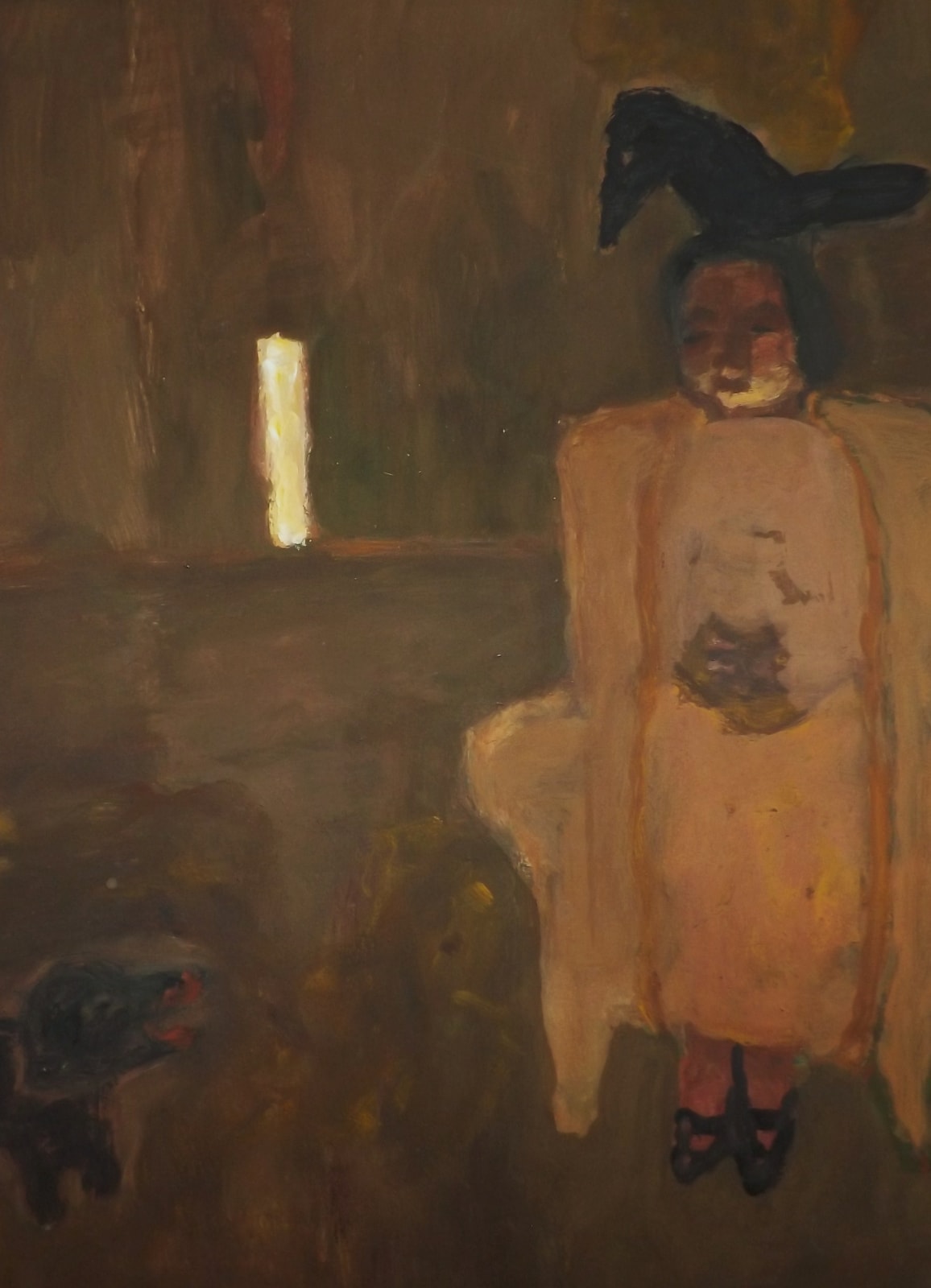 Bridget Moore RWS, Lady with a Bird on her Head