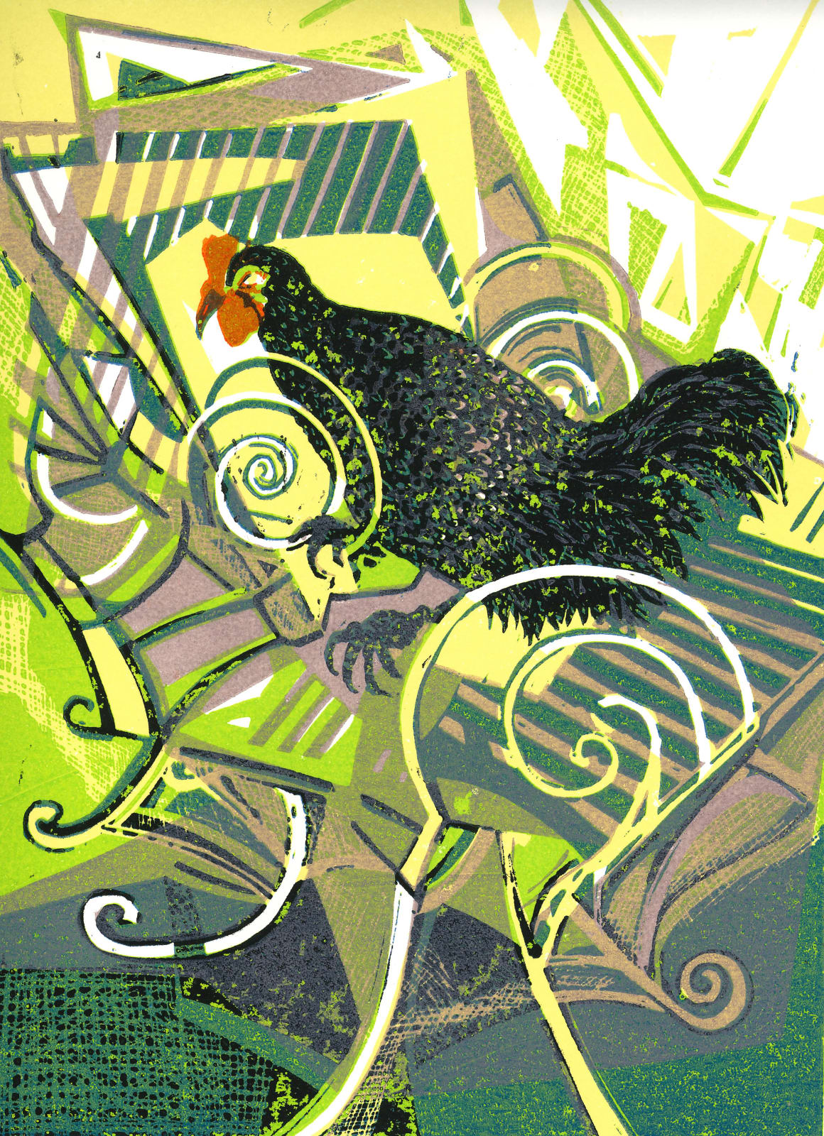 Olwen Jones RWS RE, Cock-a-Doodle-Doo