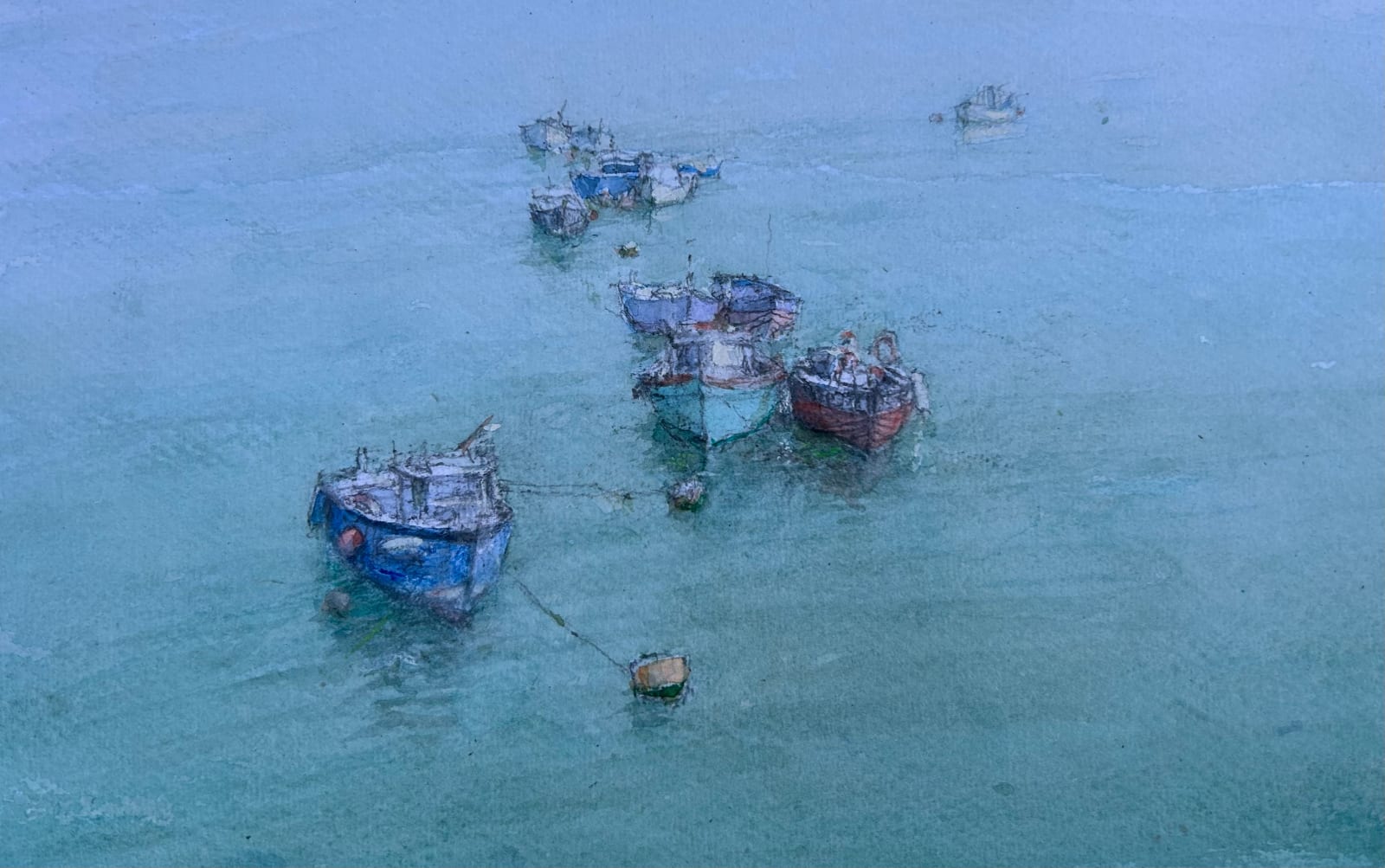 Dennis Roxby Bott RWS, Boats at Shoreham