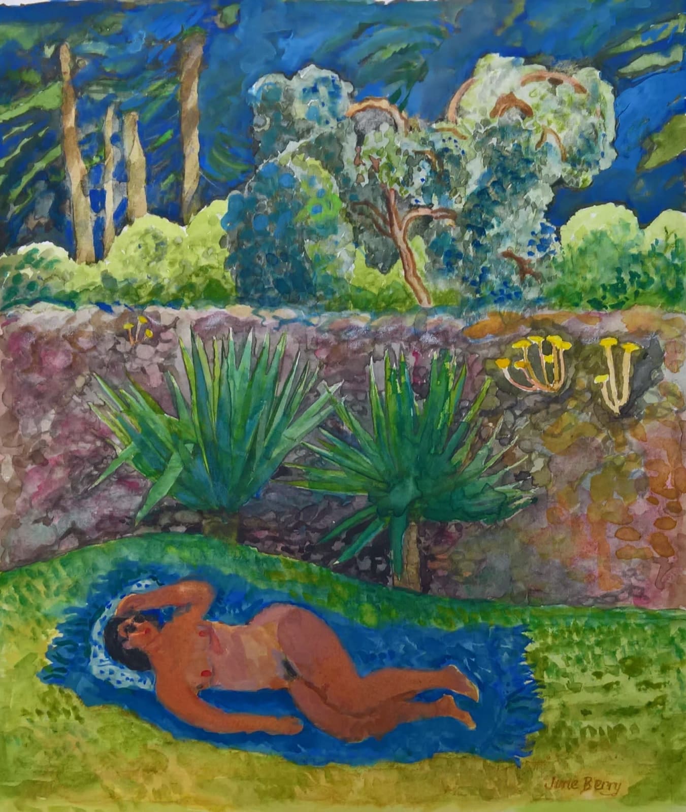 June Berry RWS Hon. RE, The Sun Bather