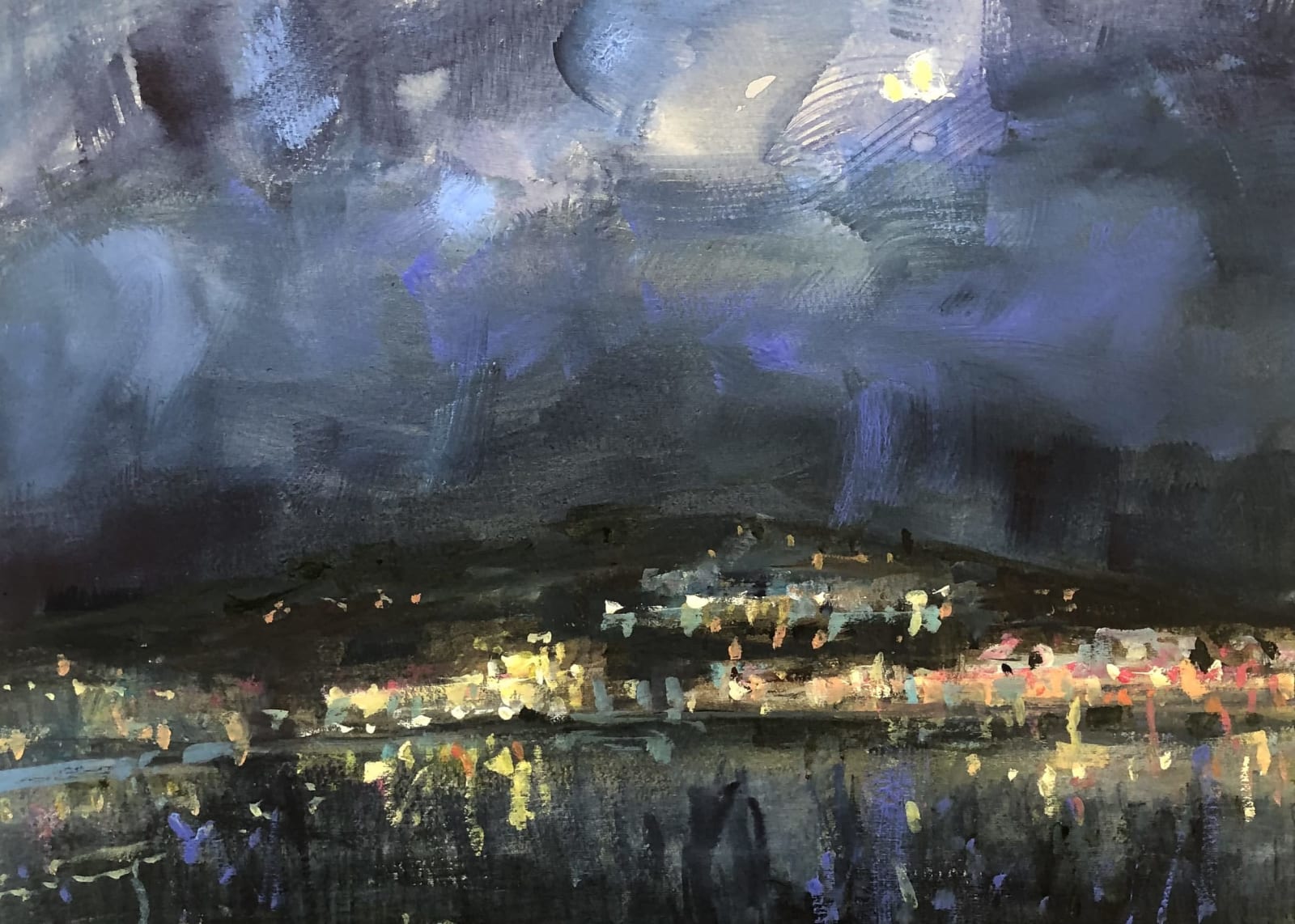 Lucy Marks RWS, Cornish Nights, Looe Harbour