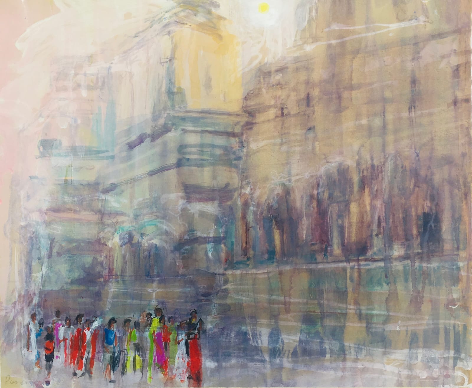 Simon Pierse RWS, School Party in Great Kailasa Temple