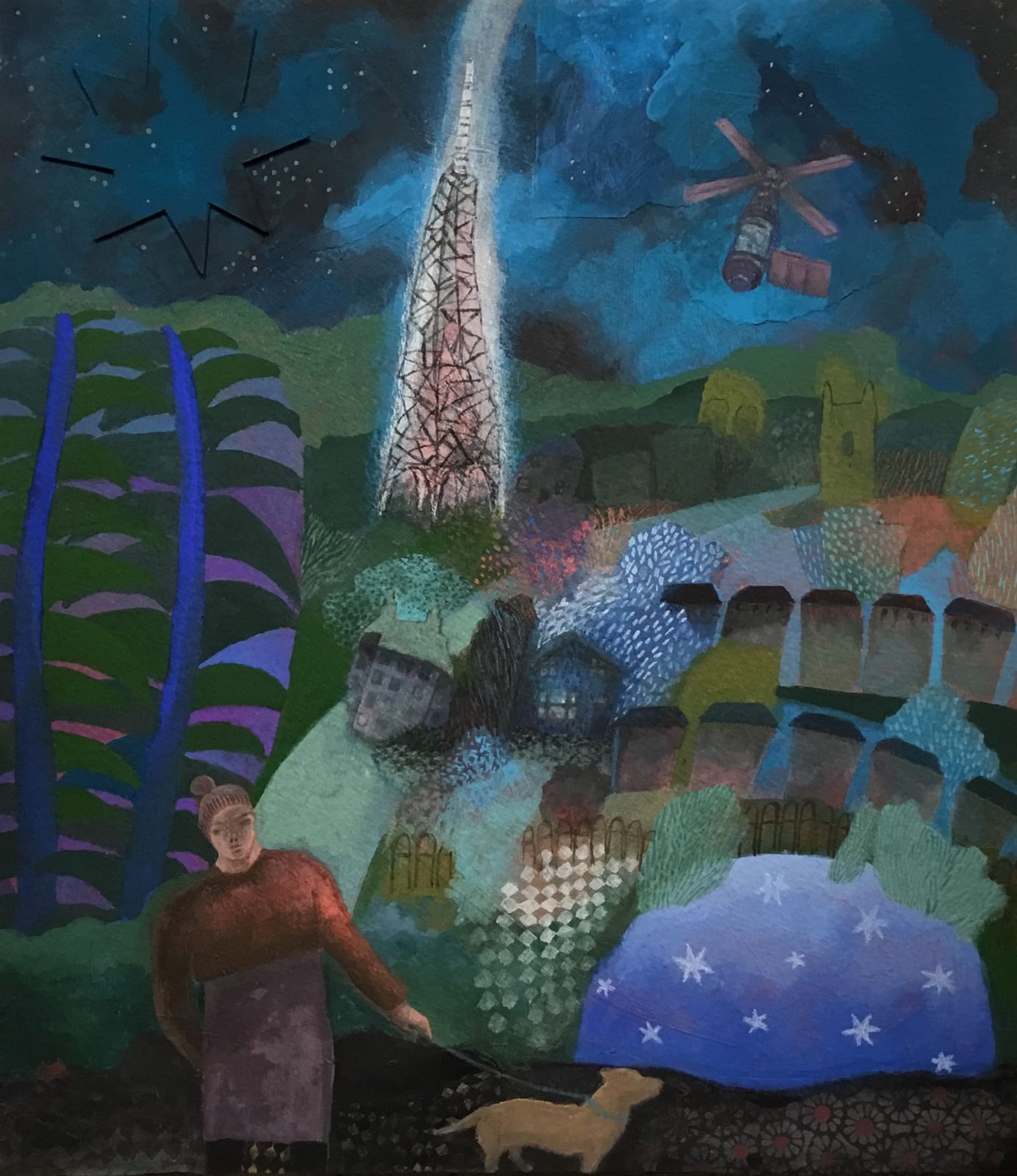 Gertie Young RWS, Walking Home with Skylab