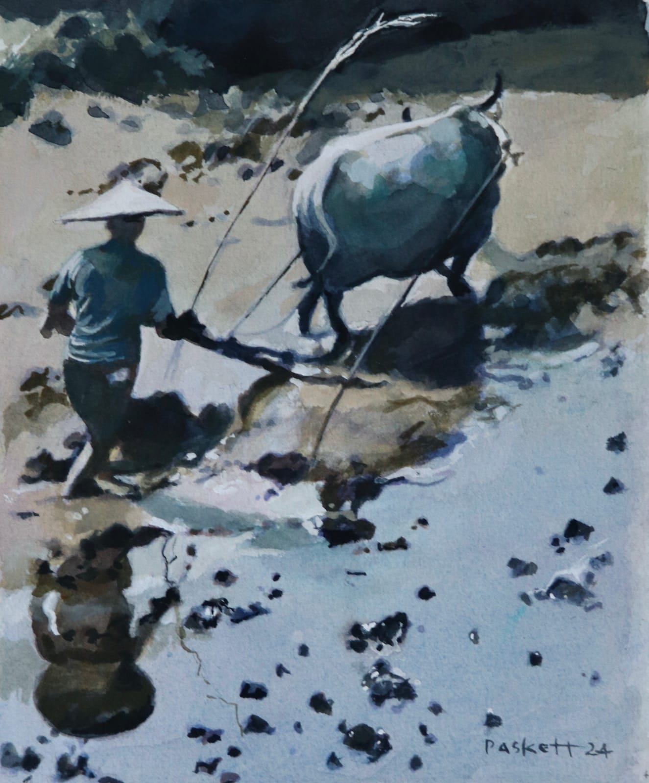 David Paskett PPRWS Hon. RE, Buffalo In The Paddy