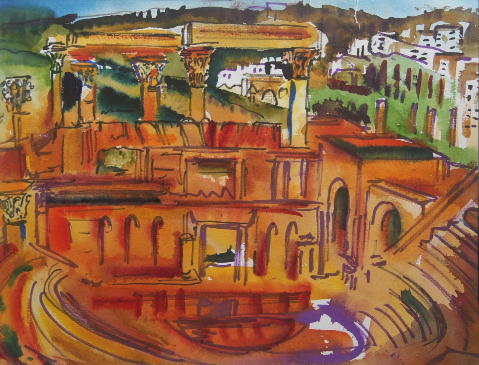 Neil Pittaway RWS RE, Amphitheatre at Jerash, Jordan