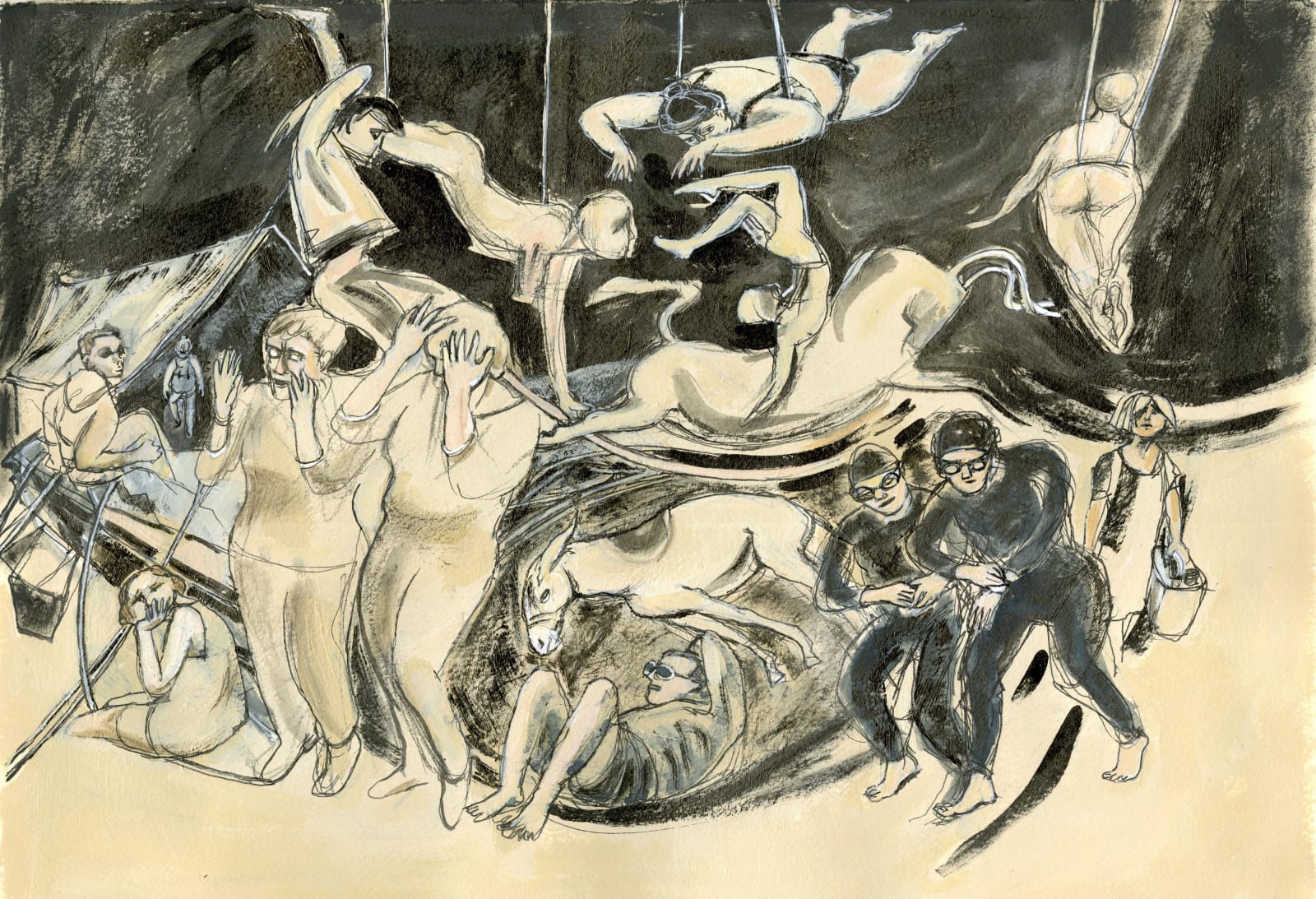 Julia Midgley RWS RE, Swings Study, 2025