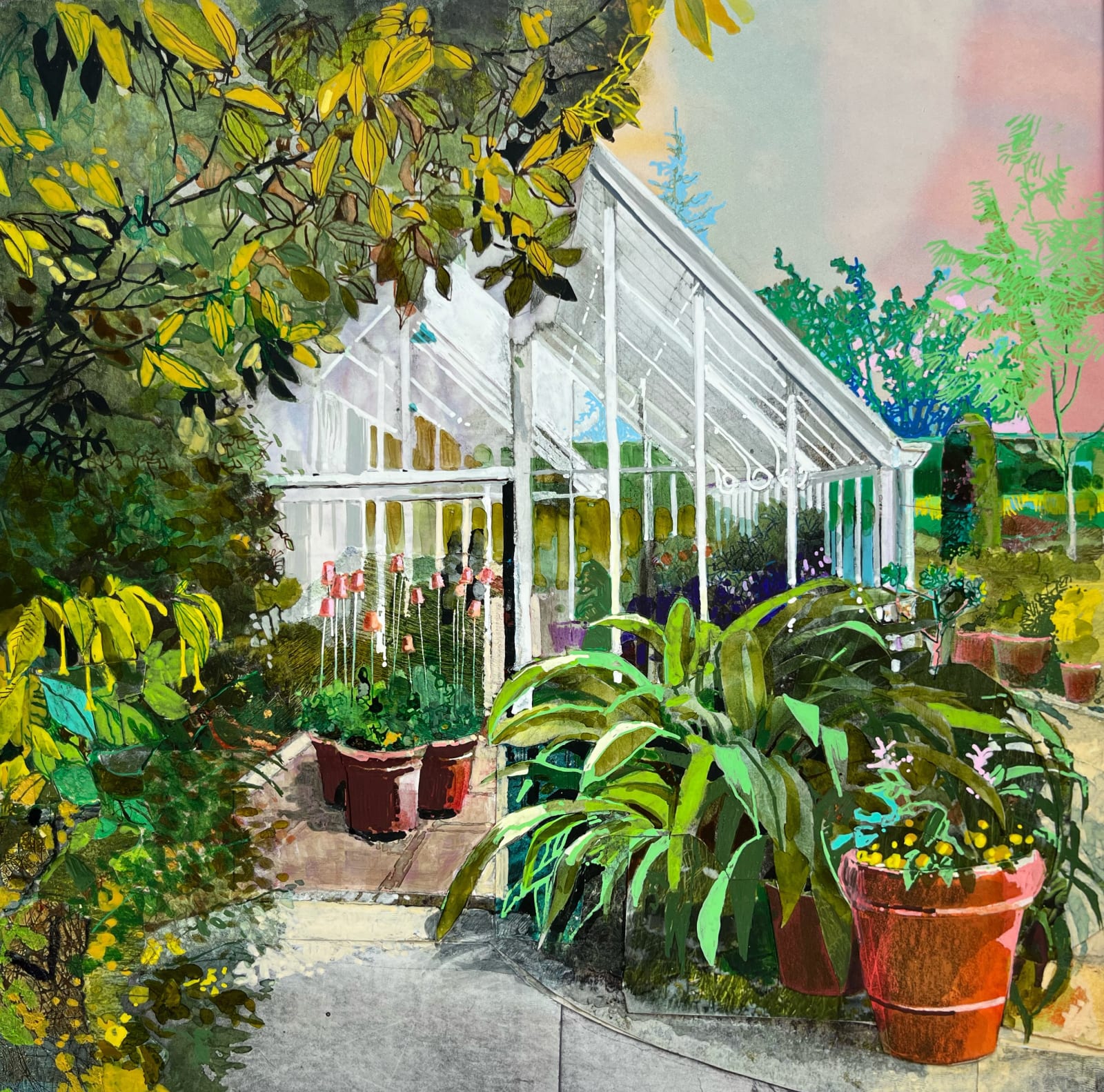 Claire Denny RWS, Broughton Grange Glasshouse