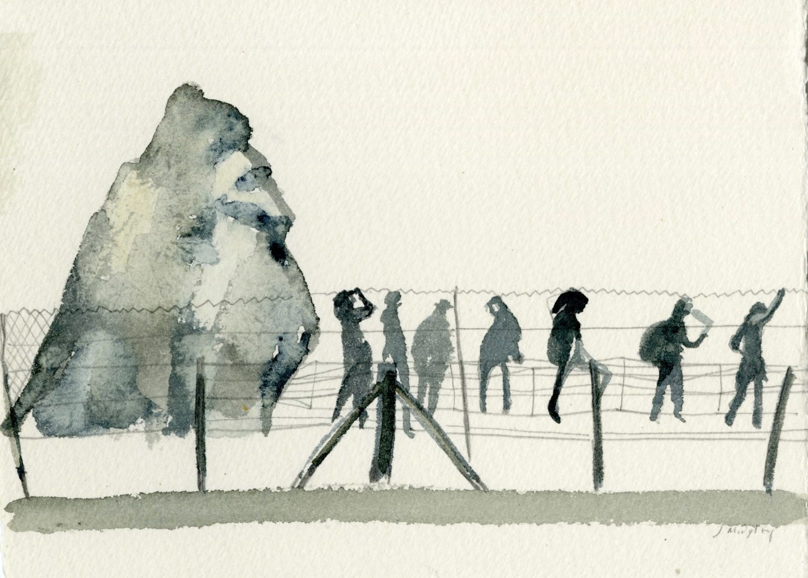 Julia Midgley RWS RE, Visitors Stonehenge