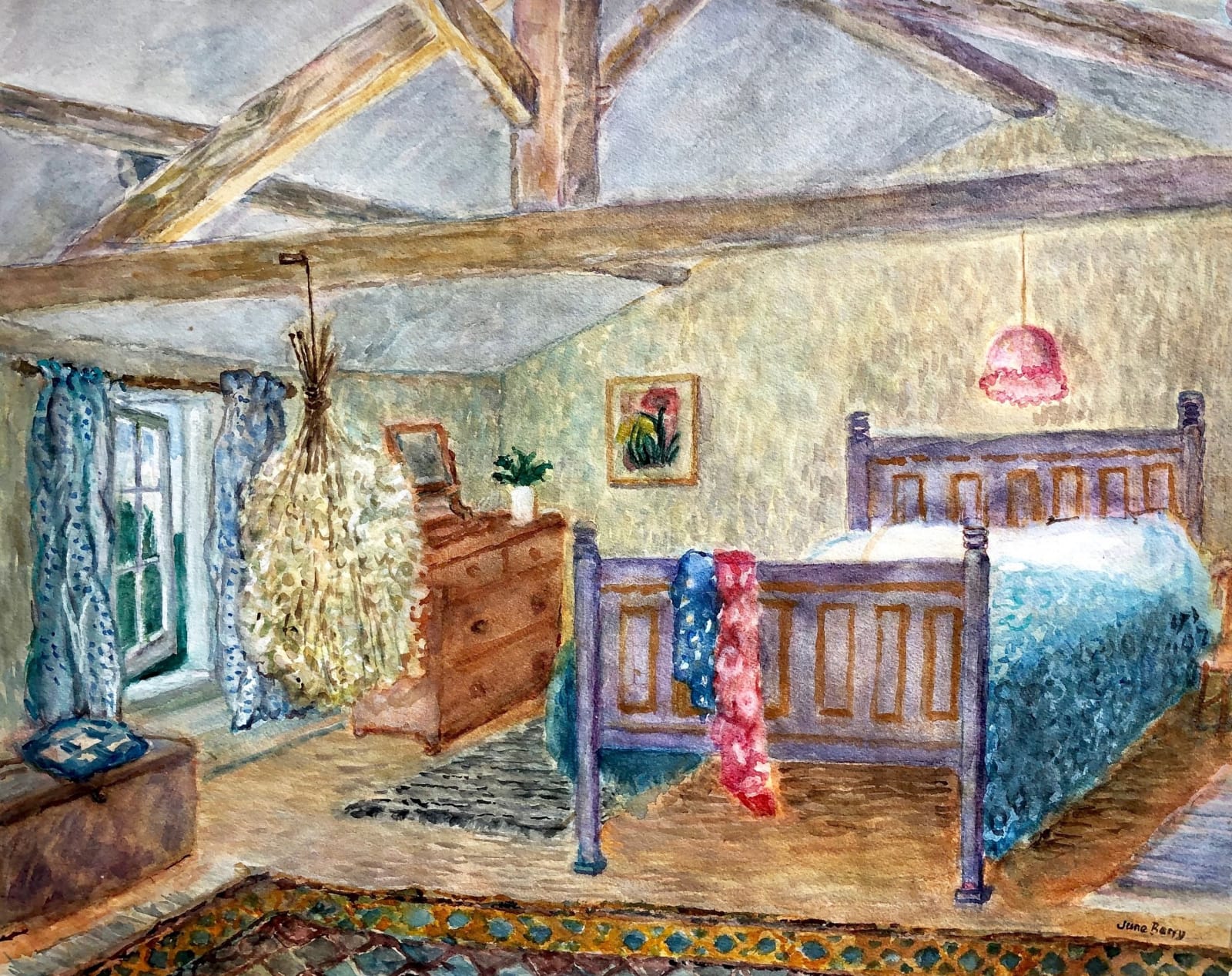 June Berry RWS Hon. RE, The Attic Bedroom