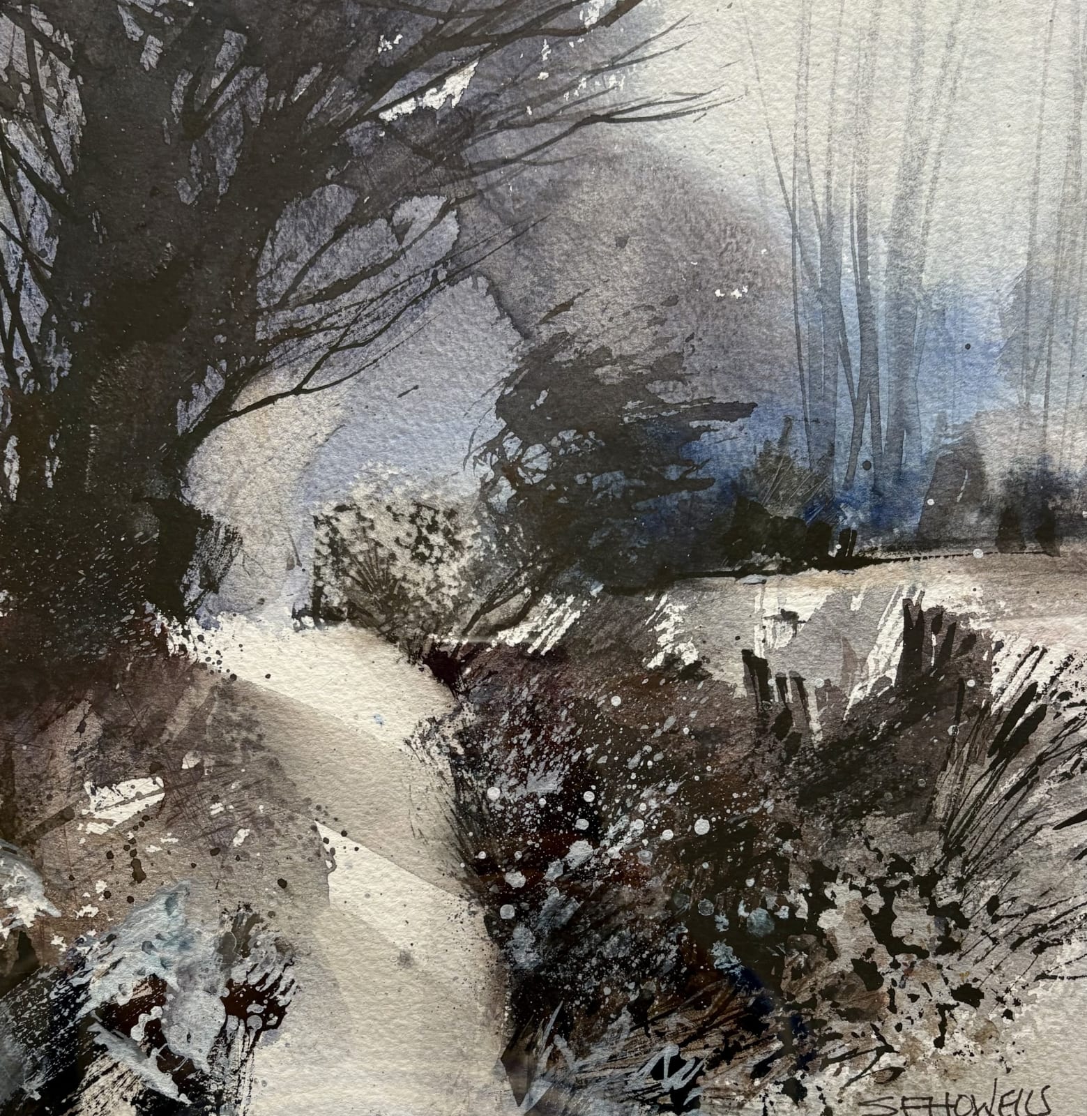 Sue Howells RWS, Snow Flurry Led My Way