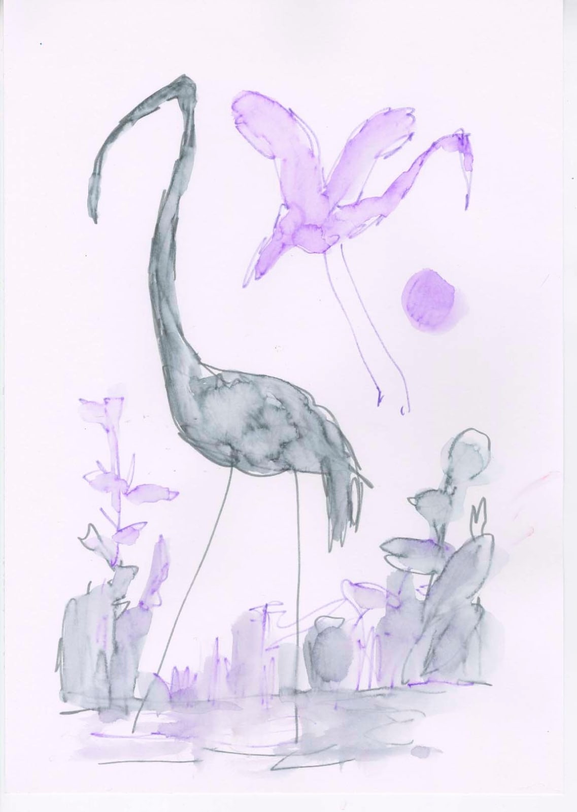 Quentin Blake, Wading Birds #6, 2021