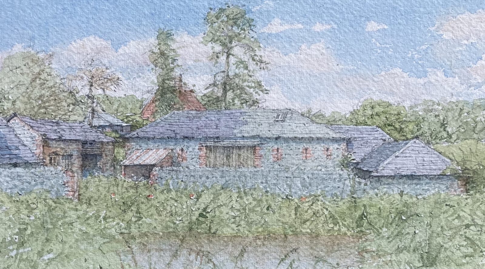 Dennis Roxby Bott RWS, Barns near Midhurst