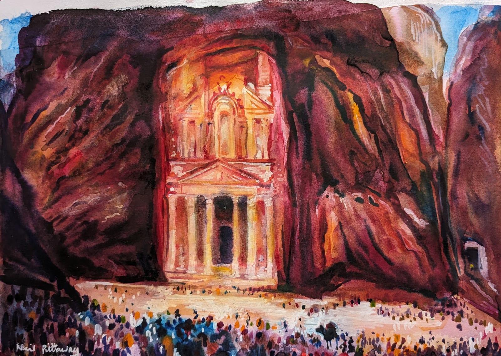 Neil Pittaway RWS RE, Mid Afternoon at the Treasury Petra, Jordan
