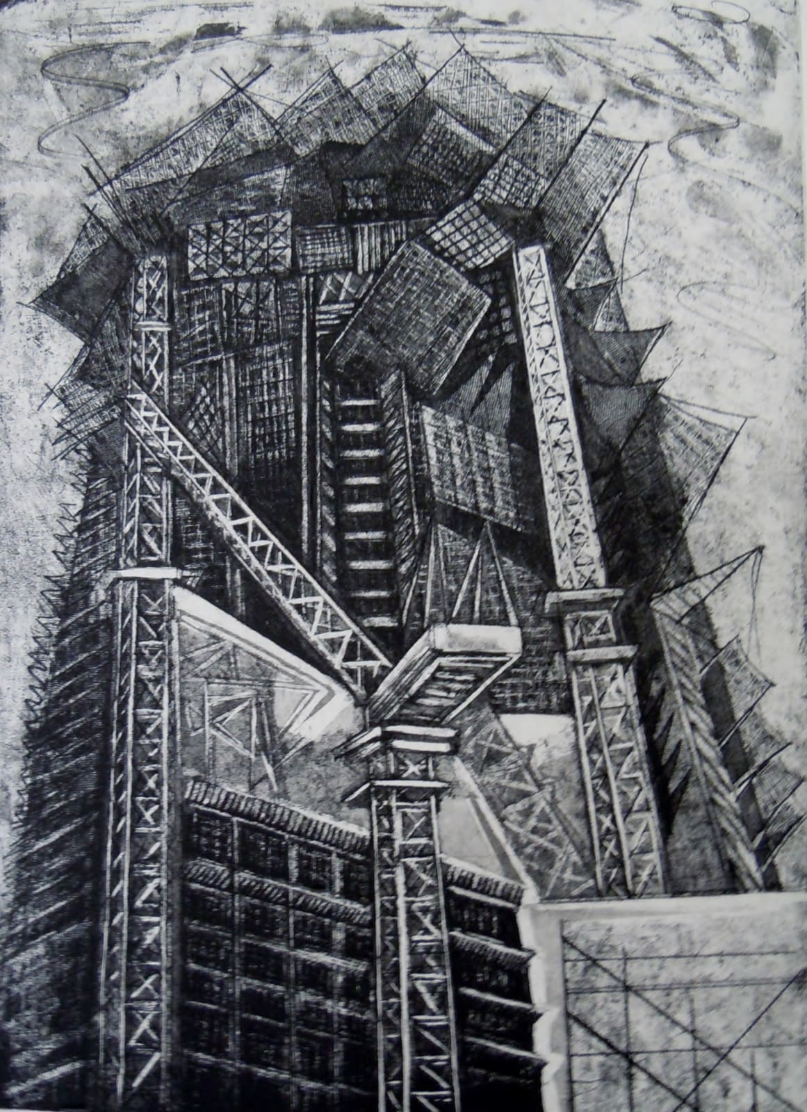 Jackie Newell RE, The Shard mid Construction