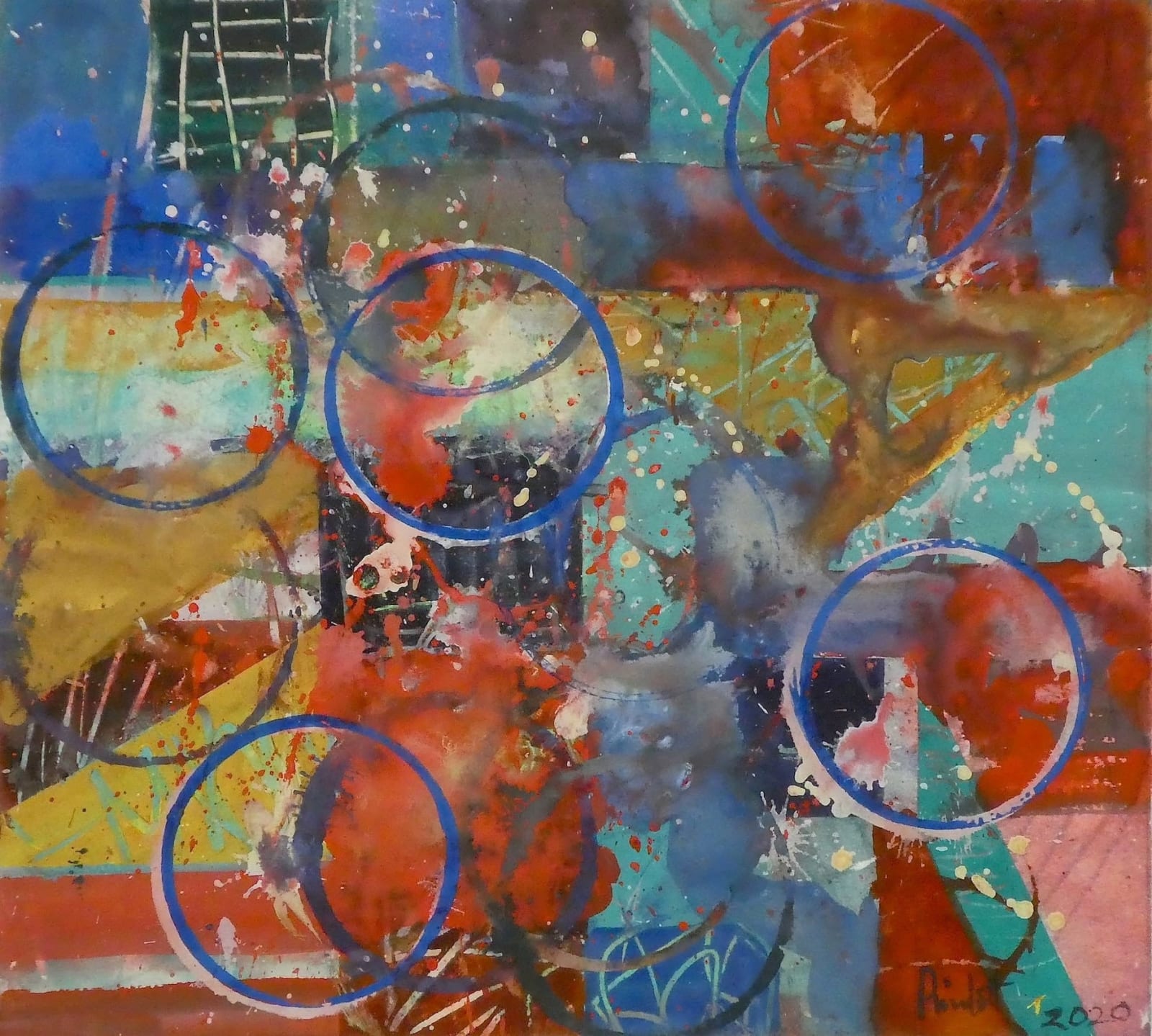 Geoffrey Pimlott Hon Ret RWS, Four Cobalt Circles