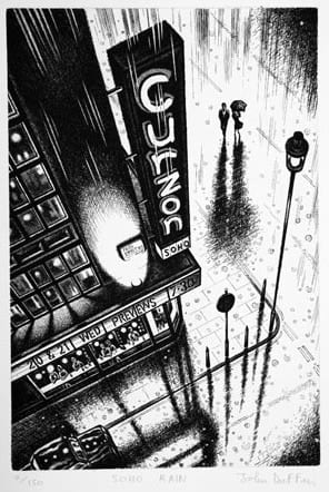 John Duffin RWS RE, Soho Rain