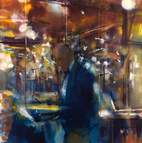 Francis Bowyer PPRWS Hon. RE, Reflections at Brasserie Lipp, Paris