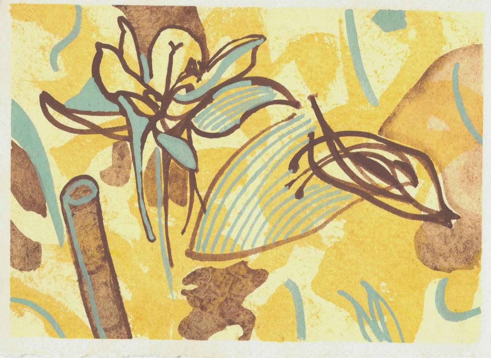 Chloe Fremantle RWS, Yellow Brown Aquilegia, 37.25