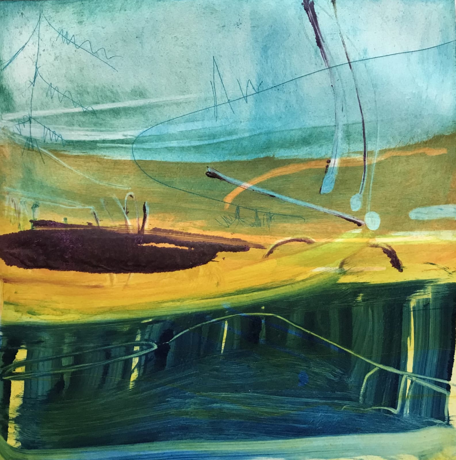 Louise Davies RE, Towards the Shore