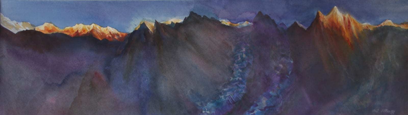 Neil Pittaway RWS RE, The Langtang Himal , Nepal at Dusk