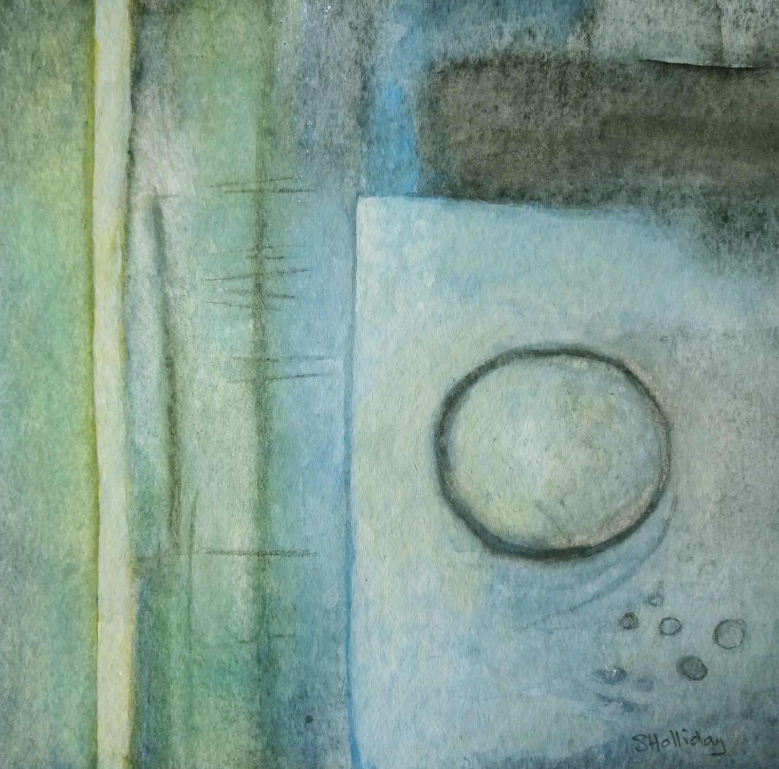 Sarah Holliday RWS, Spring Walk along the Chalk Cliffs