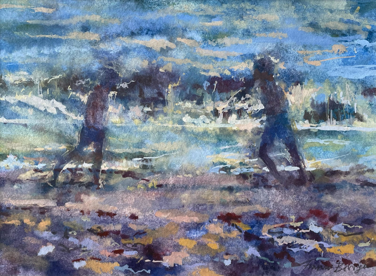 Francis Bowyer PPRWS Hon. RE, Playing at Low Tide