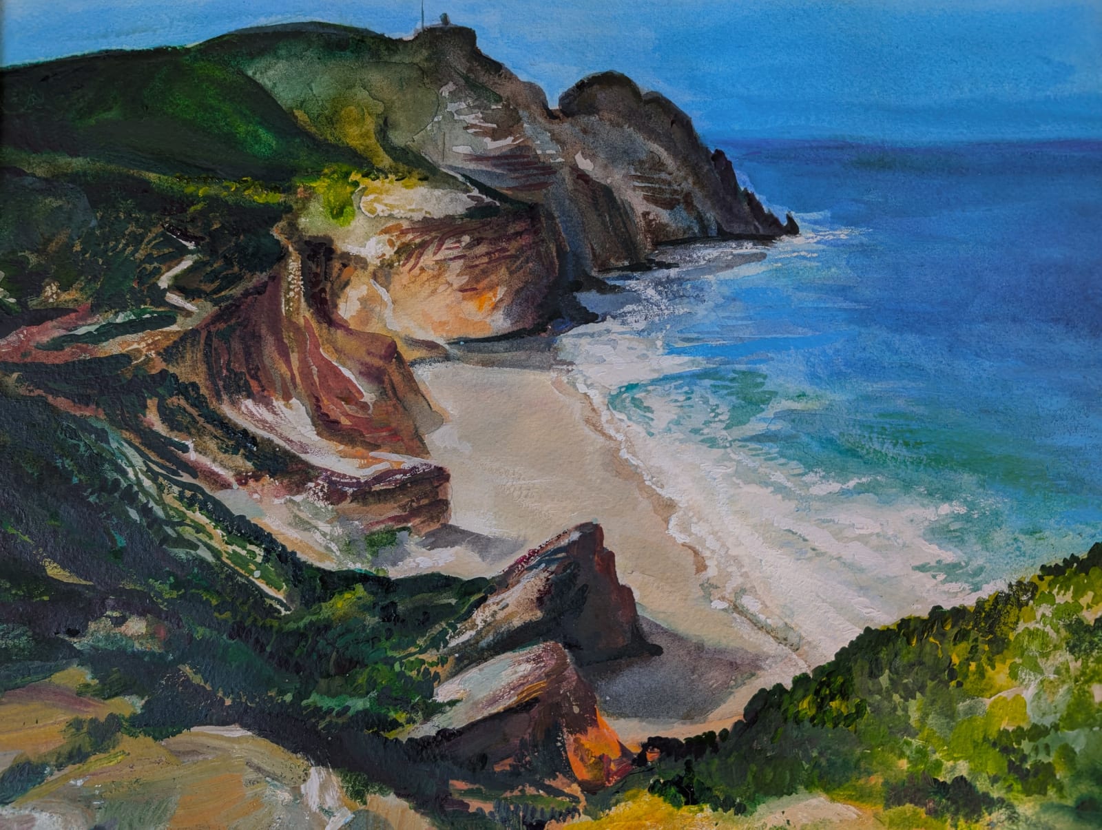 Neil Pittaway RWS RE, Diaz Beach and Cape point from the Cape of Good Hope, South Africa