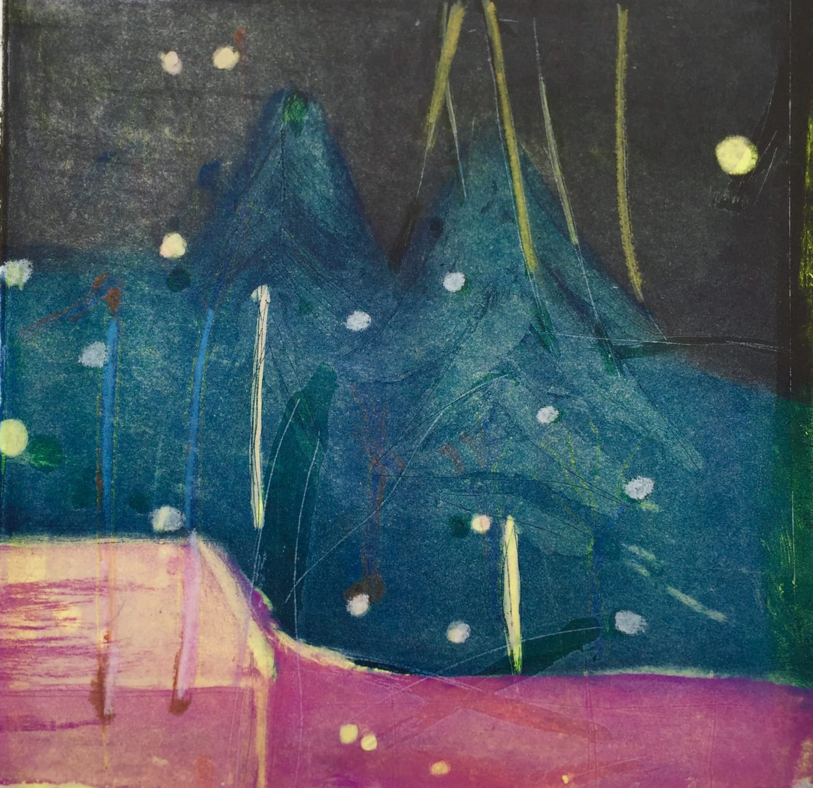 Louise Davies RE, Mountain Night