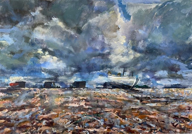 Francis Bowyer PPRWS Hon. RE, Dunwich Beach, Suffolk