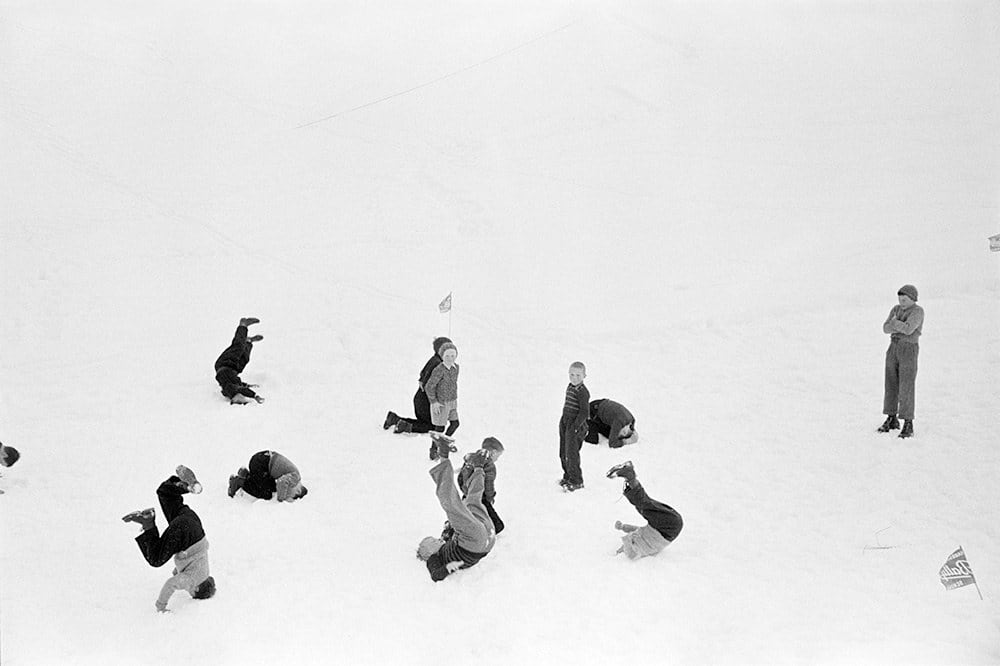 René Burri, Boys in the Snow, Switzerland, Vintage, 1956