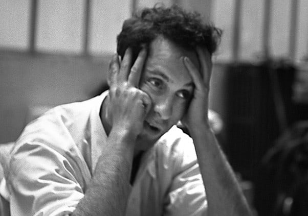 René Groebli, Robert Frank in seinem Studio (#290), Ausschnitt, Vintage, 1949