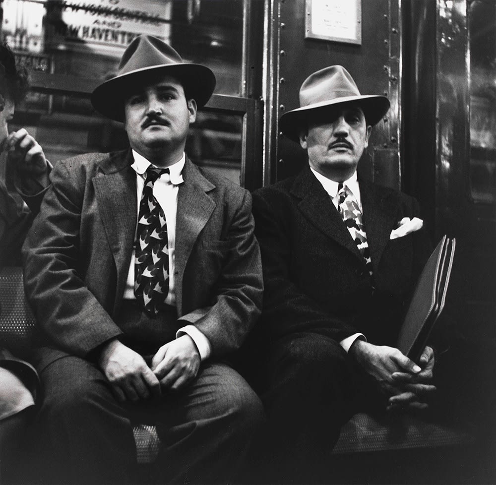 Louis Stettner, Two Seated Men with Folded Hands, 1946