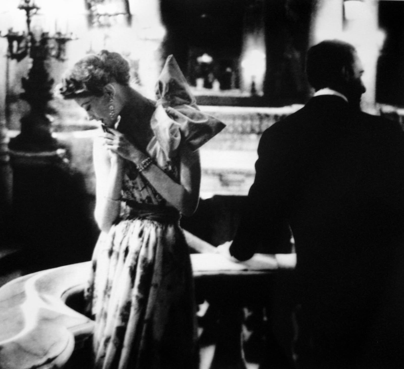 Lillian Bassman, Paris Gala Night: Barbara Mullen in a Dress by Patou, Paris. Harper's Bazaar, 1949