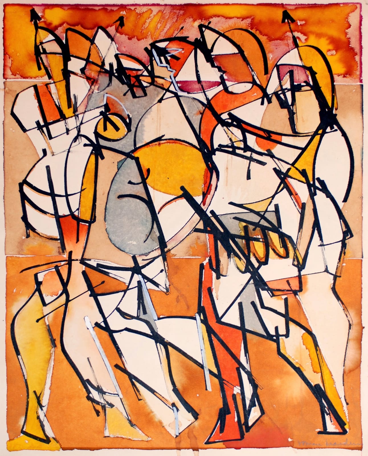 Romare Bearden, Warriors (from the Iliad Series), ca. 1947