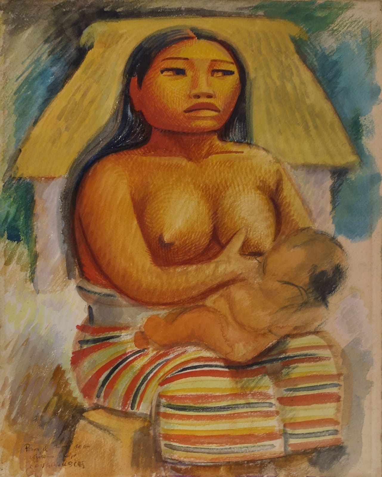 Miguel Covarrubias, Mayan Woman/Portrait of a Thai Dancer, ca. 1942