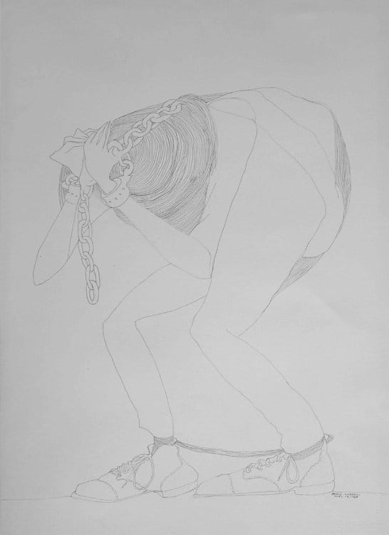 Benny Andrews, Bound, 1989