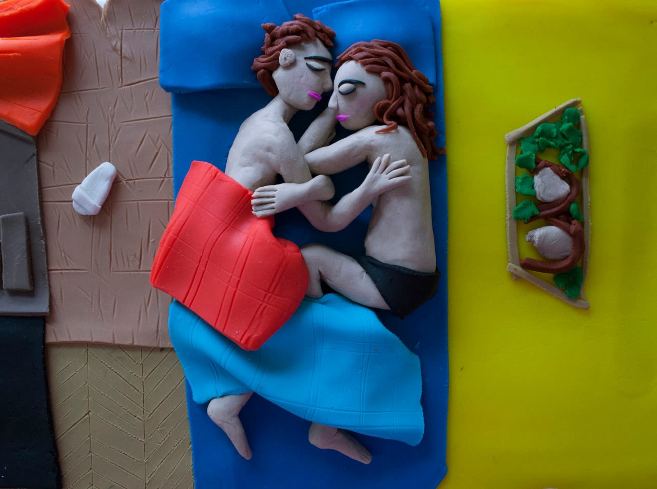 Eleanor Macnair, Original Photograph: Waiting by Jana Romanova rendered in Play-Doh