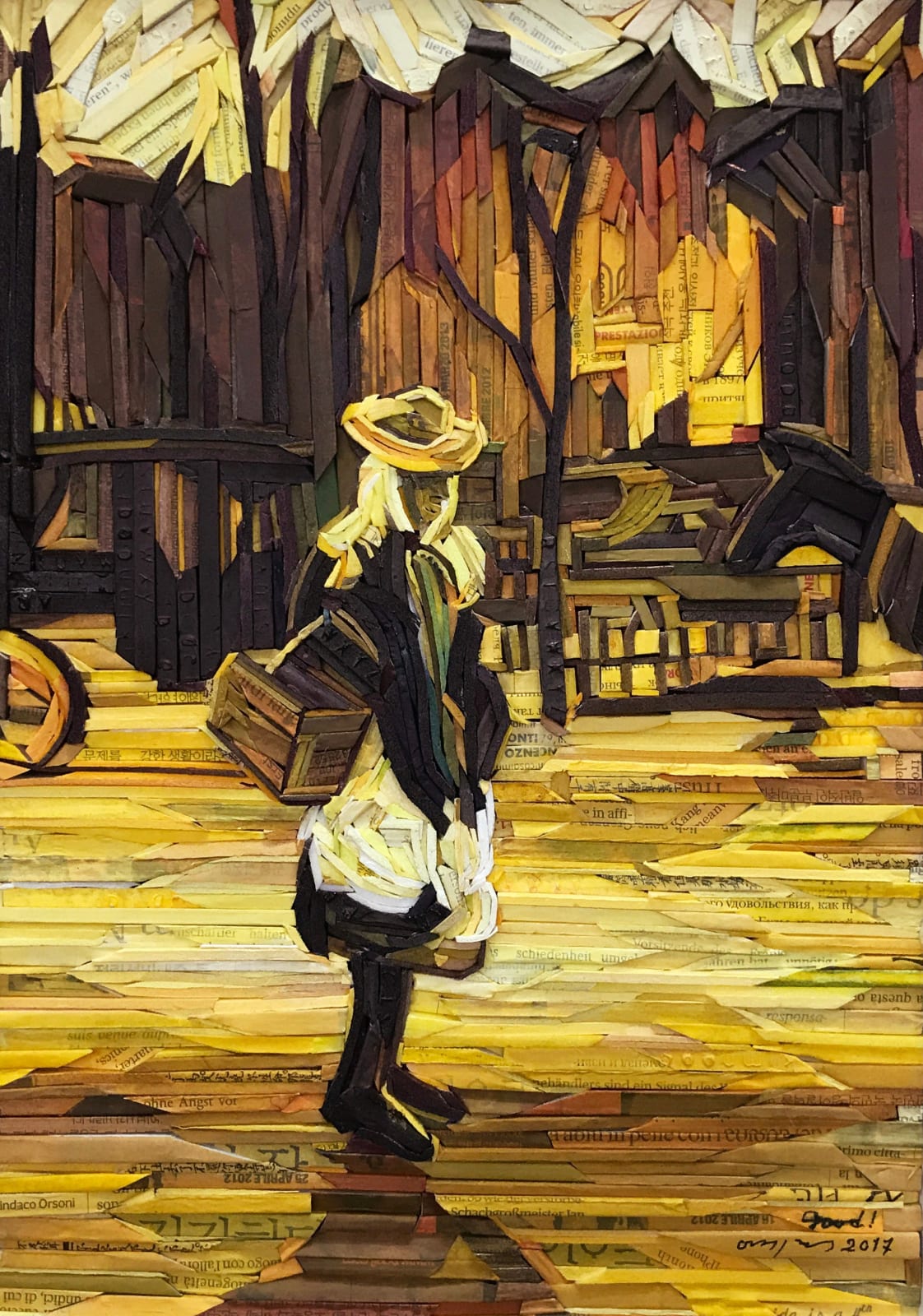 Kyuhak Lee, Monument - Girl in the Street, Two Coaches in the Background, 2017