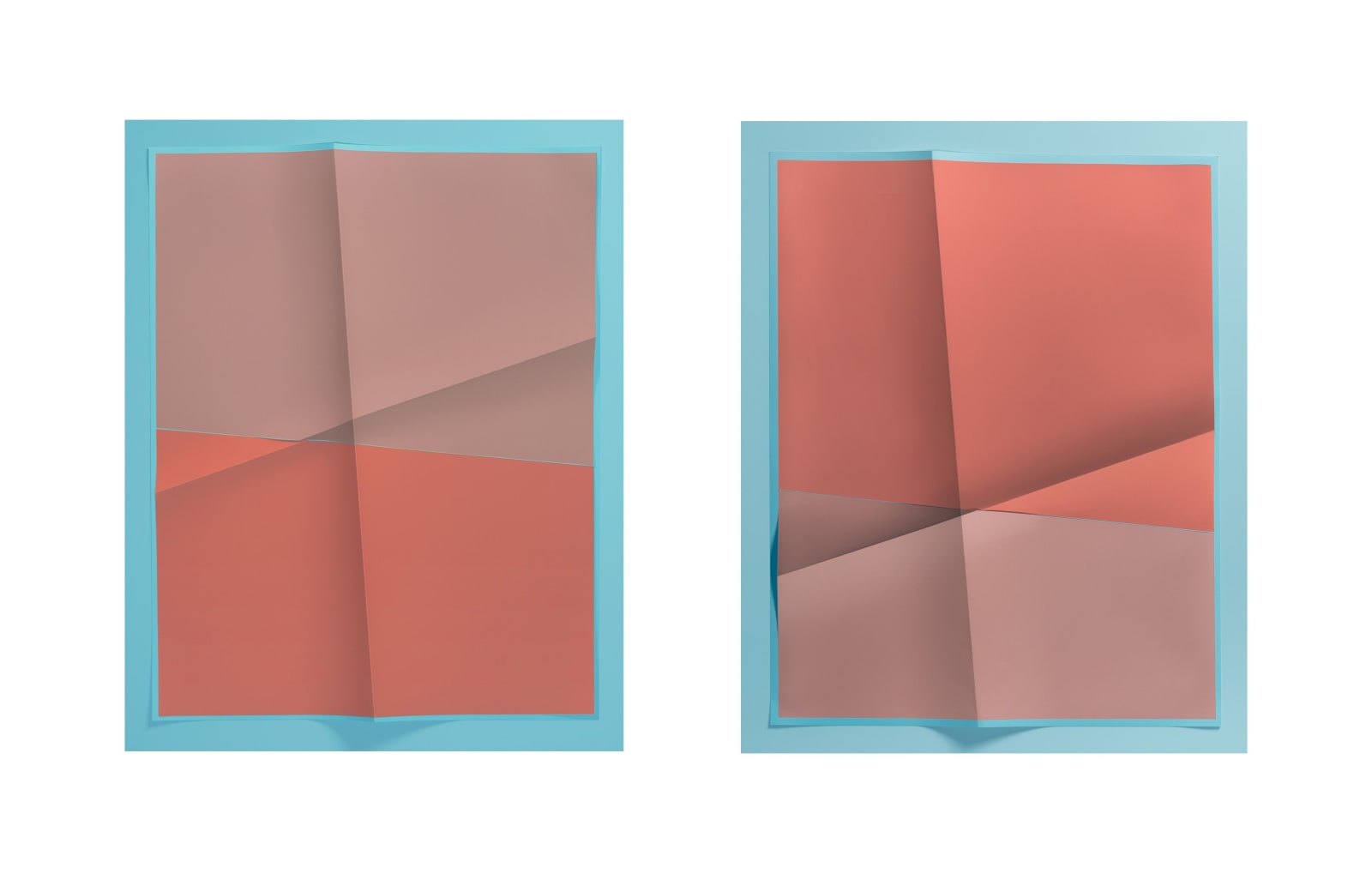 John Houck, Accumulator #20, 3 Colors #B2DAE5, #B4867B, #B46E5C, 2018