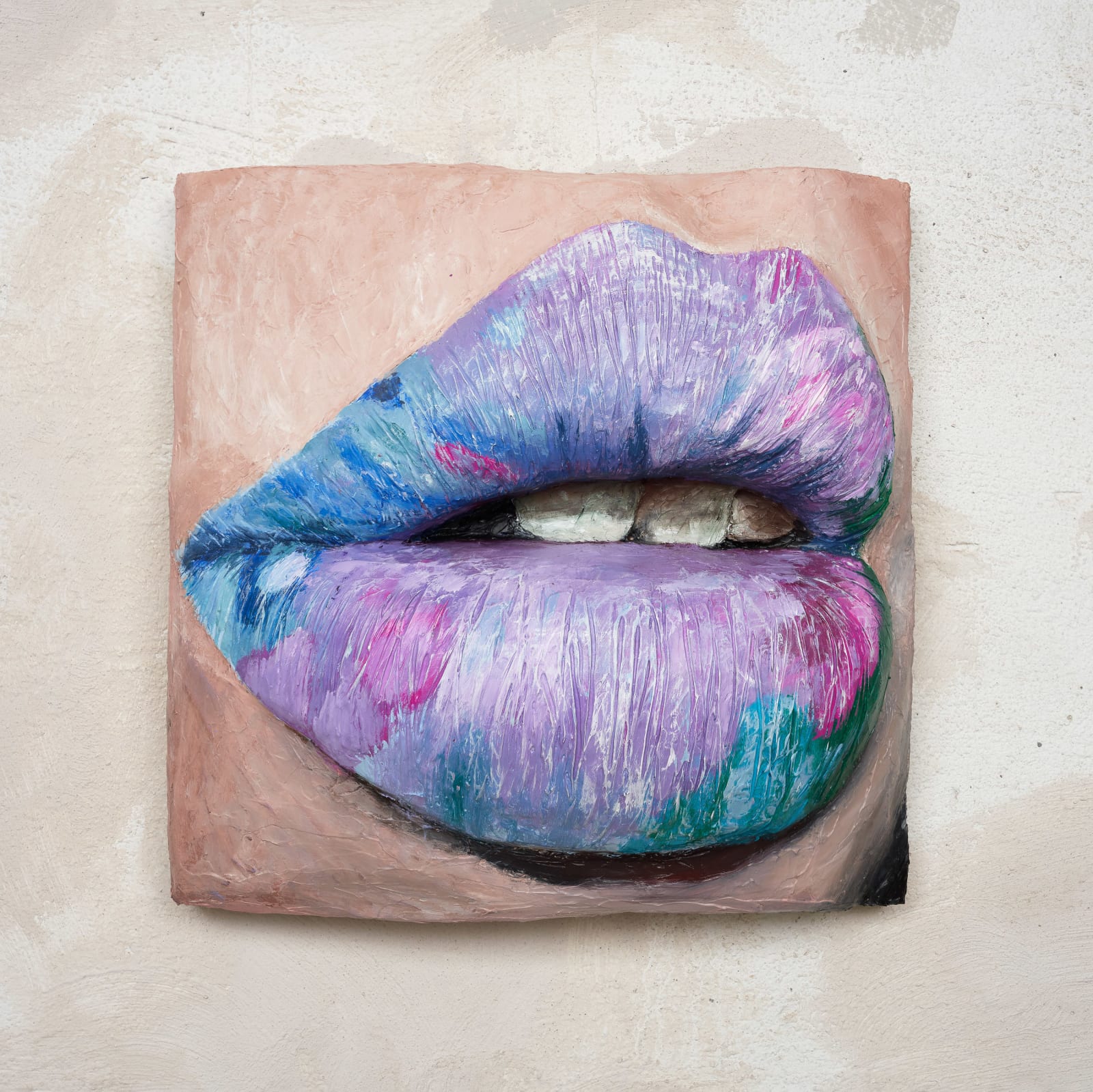 Gina Beavers, Monet Waterlily Lip, 2022