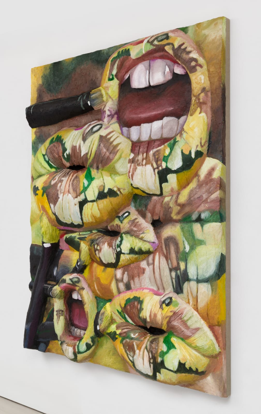 Gina Beavers, Painting Van Gogh Sunflowers on my Lips, 2023