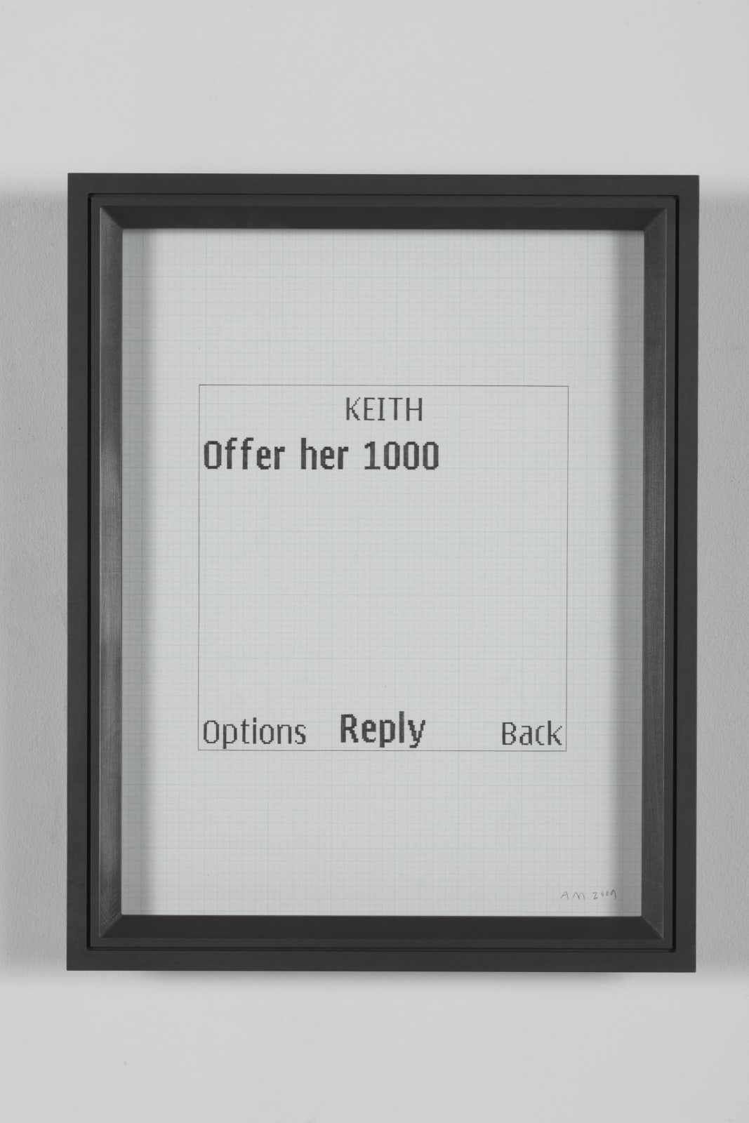 Adam McEwen, Untitled Text Msg (Keith), 2009