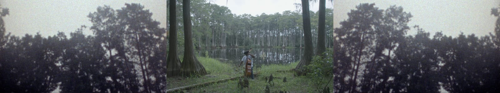 Allison Janae Hamilton, Split Screen Film Still from 'A House Called Florida' (Teen with Bass), 2022