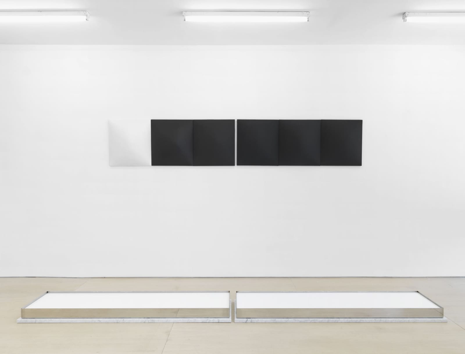 Dean Levin, Untitled (Triptych) and Untitled (Reflective Pool), 2015