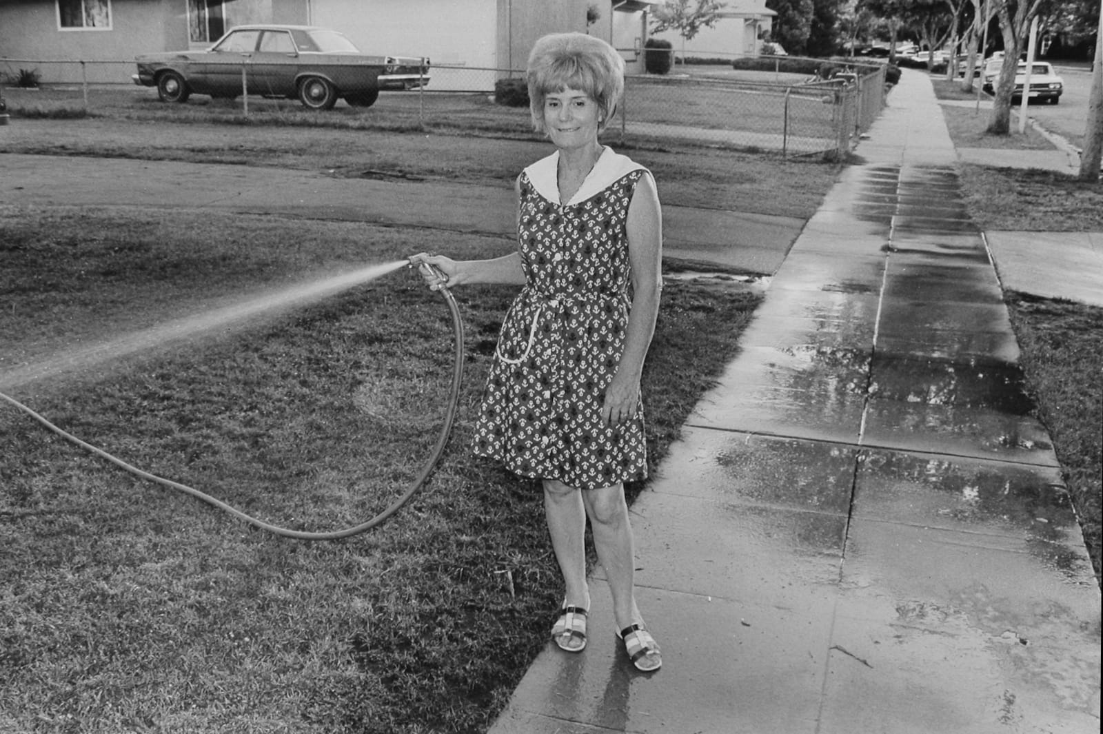John Divola, Untitled (woman with anchor dress), 1972